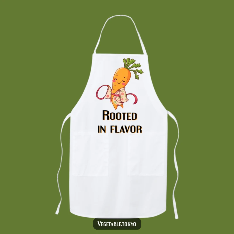 Funny Carrot Kimono Apron: Cook with Charm and Playful Elegance
