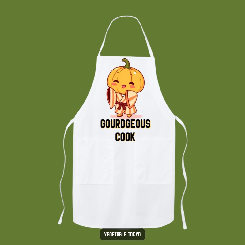 Funny Pumpkin Bow Apron: Cook with Autumn Elegance and Joy