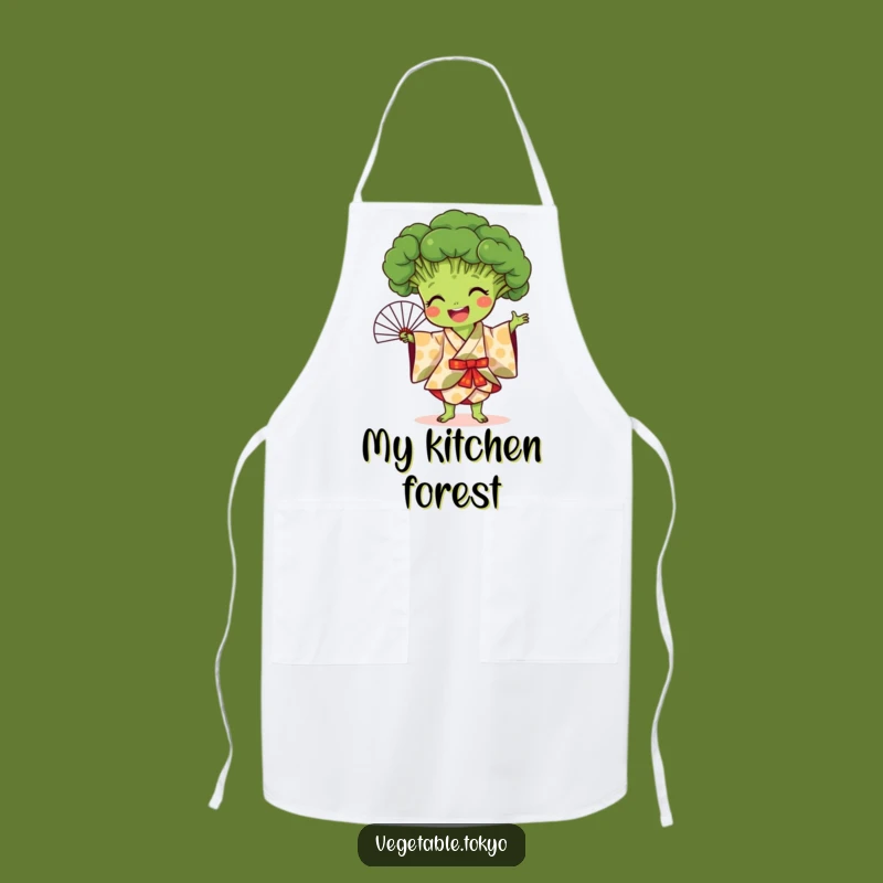 Funny Broccoli Fan Dance Apron: Cook with Artistic Flair and Joy