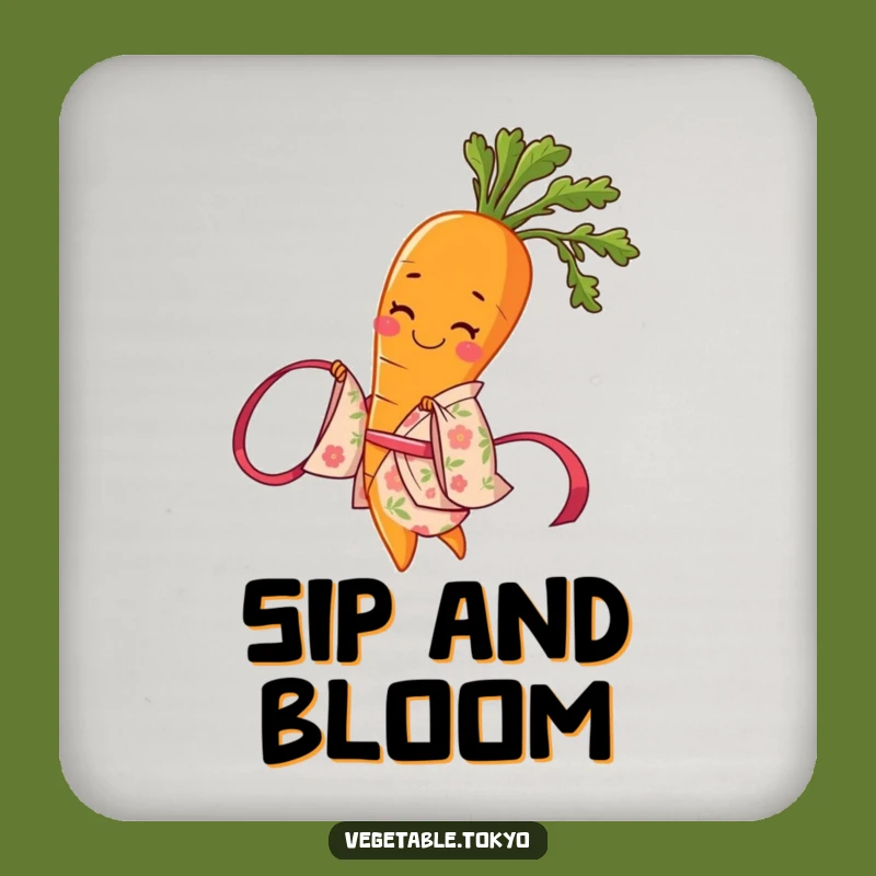 Funny Carrot Kimono Coaster Set: Protect Surfaces with Floral Fun