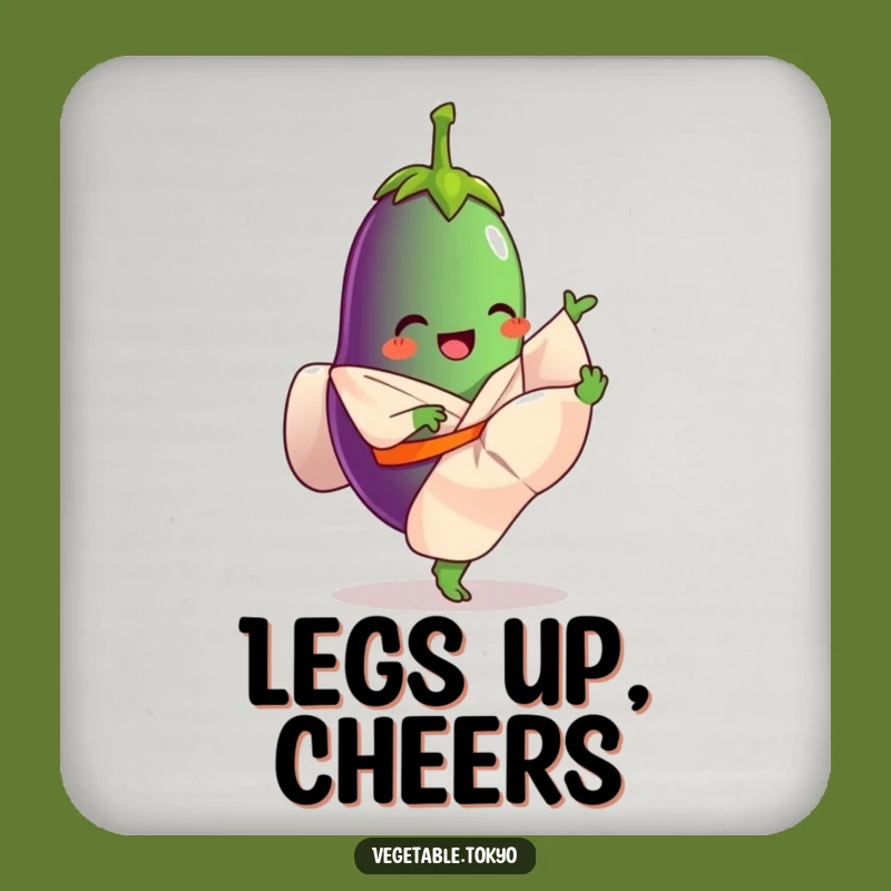 Funny Eggplant Kicking Coaster Set: Protect Surfaces with Playful Action