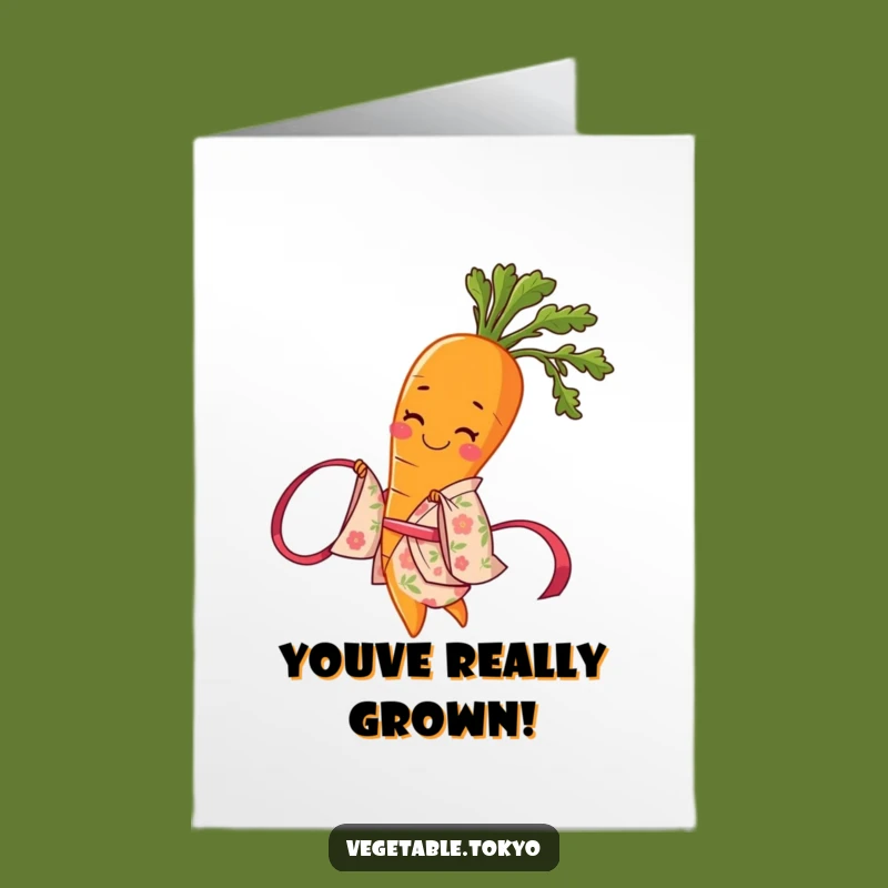 Free Printable Congrats Card: Funny Carrot Kimono Dance - Downloadable Celebration!