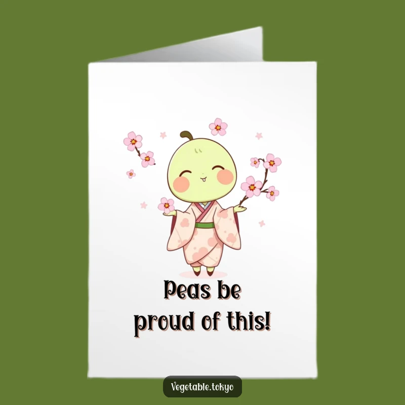Free Printable Congrats Card: Funny Pea Pod Juggling - Downloadable Celebration!