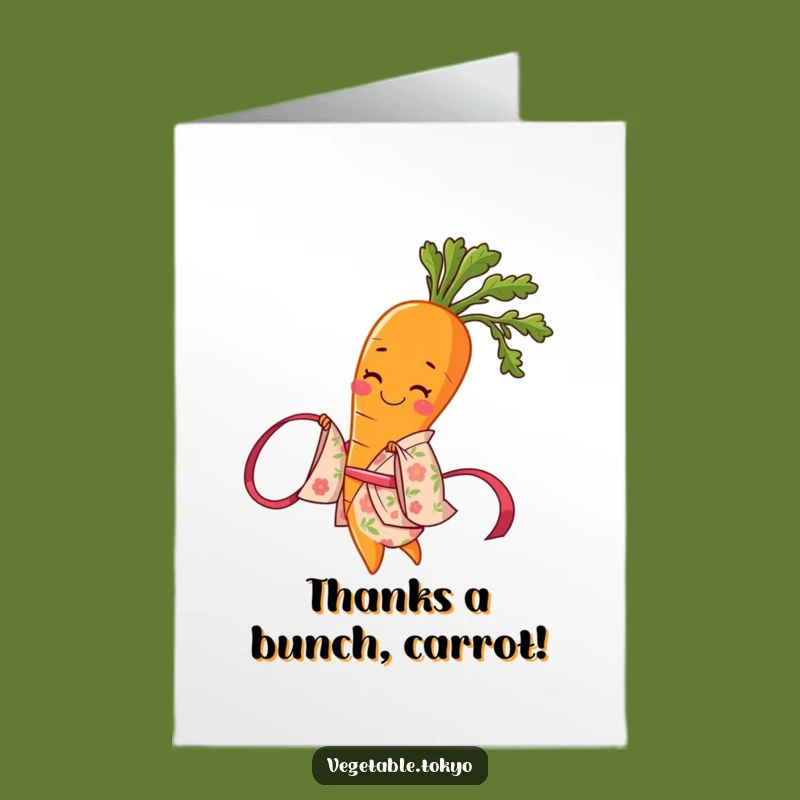 Free Printable Thank You Card: Funny Carrot Kimono - Downloadable Gratitude Gift!