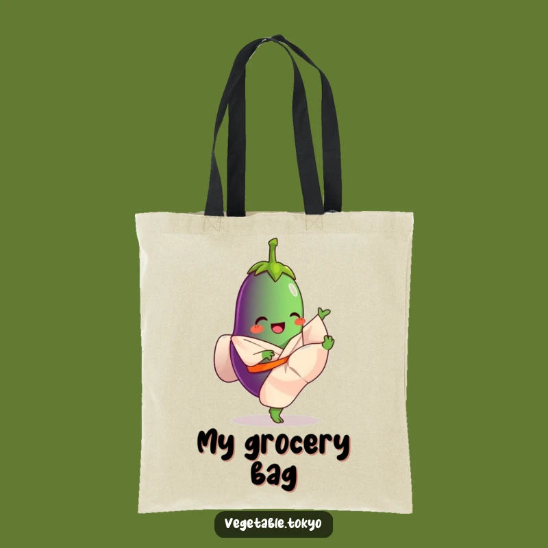 Funny Eggplant Kicking Tote Bag: Carry Your Energy with Style